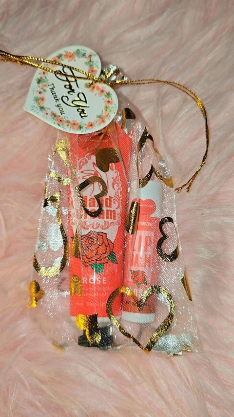 Lip balm + hand Cream set (Different Fragrances)