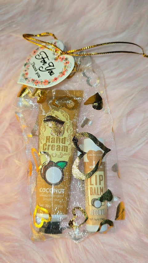 Lip balm + hand Cream set (Different Fragrances)