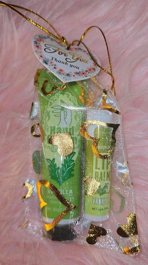 Lip balm + hand Cream set (Different Fragrances)