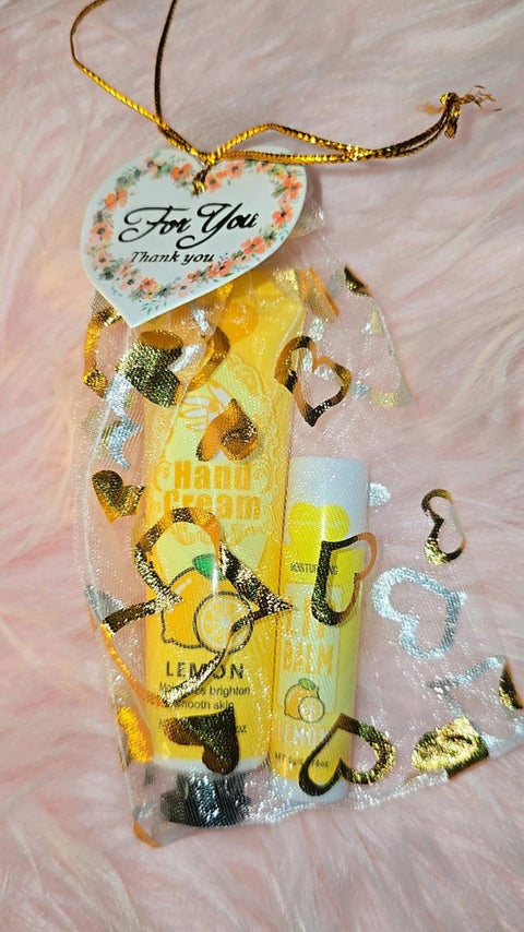 Lip balm + hand Cream set (Different Fragrances)