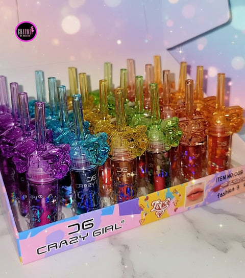 Crazy crystal lip tinted lip gloss or lip oil