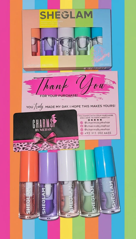 Sheglam Jelly Hydrating Lip Oil – Transparent Glossy (full bundle pack OF 5 )