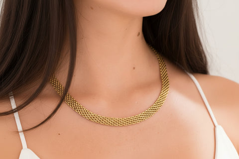 Mesh chain Necklace stainless steel