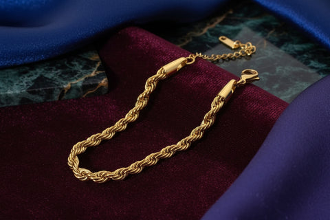 Twisted rope chain bracelet stainless steel