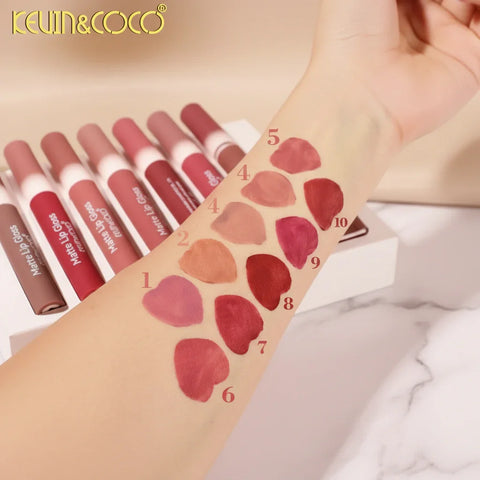 KEUIN&COCO Matte Lip Glosses Pack of 10